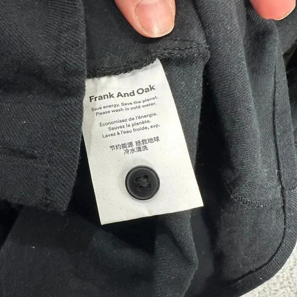 Frank and Oak shift dress womens XXS black oversized hidden button lagenlook art - Picture 9 of 11